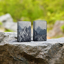Load image into Gallery viewer, Zippo - Customized Message on Mountain Sketch 540 Tumbled Chrome Pocket 46280