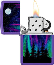 Load image into Gallery viewer, Zippo Lighter - Personalized Customize Message Engrave on Backside Outdoor Wild Nature Mountain Moon Scene Lighter Muscle Northern Lights 48565