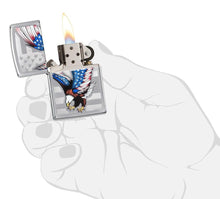 Load image into Gallery viewer, Zippo Lighter- Personalized Engrave Americana Eagle USA Flag Chrome 28449