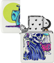 Load image into Gallery viewer, Zippo Wild West Skeleton Design White Matte Pocket Lighter