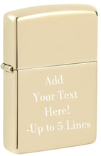 Load image into Gallery viewer, Zippo Lighter- Custom Message Engraved on Classic Champagne Pocket Lighter 46682