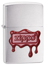 Load image into Gallery viewer, Zippo Lighter - Personalized Message Engraved on Backside Red Wax Seal Zippo Logo #29492
