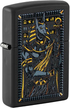 Load image into Gallery viewer, Zippo Lighter - Customized Message on Anubis Black Matte Pocket Lighter 46245