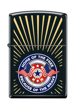 Load image into Gallery viewer, Zippo Lighter- Personalized for US Patriotic Home of The Free Brave Z5206