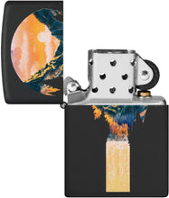Load image into Gallery viewer, Zippo - Customized Message on Mountain Scene, Black Light - Black Matte 48676