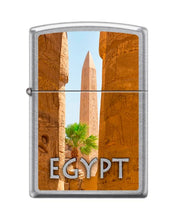 Load image into Gallery viewer, Zippo Lighter-Personalized Custom Message Engraved on Backside Obelisk Egypt Street Chrome Windproof Lighter #Z5387
