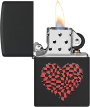 Load image into Gallery viewer, Zippo Lighter- Personalized Loving Embrace Valentine Checkered Heart 48719