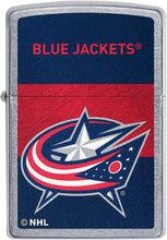 Load image into Gallery viewer, Zippo 2021 NHL Columbus Blue Jackets Street Chrome Pocket Lighter