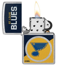 Load image into Gallery viewer, Zippo Lighter - Custom Engraved with Your Message for NHL St. Louis Blues 2024 Street Chrome Pocket Lighter 46206