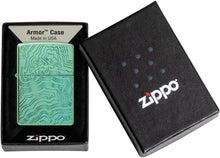 Load image into Gallery viewer, Zippo Lighter - Customized Message on Topography Map, Armor Deep Carved 48917