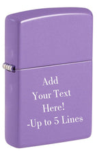 Load image into Gallery viewer, Zippo Lighter - Customized Message Classic Smoky Lavender Pocket Lighter 46681