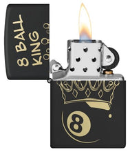 Load image into Gallery viewer, Zippo Lighter - Custom Engraved with Your Message - Billiards Champion Design, Engraved - Black Matte 46291