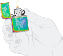 Load image into Gallery viewer, Zippo Lighter - Custom Message Engrave Engraved Butterflies - Multi-Color 46125