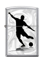Load image into Gallery viewer, Zippo Lighter - Personalized Custom Message Engraved on Backside for Soccer Player Kick Design Street Chrome #Z5266