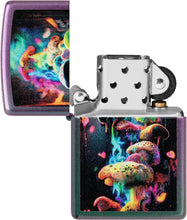 Load image into Gallery viewer, Zippo Lighter - Custom Message Engrave Colorful Mushrooms - Iridescent 48929