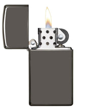Load image into Gallery viewer, Zippo Lighter - Personalized Customize Message Engrave on Slim Size Windproof Lighter (Black Ice #20492)
