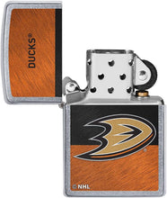 Load image into Gallery viewer, Zippo 2021 NHL Anaheim Ducks Street Chrome Pocket Lighter