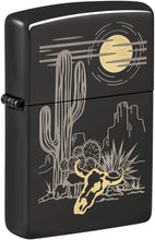 Load image into Gallery viewer, Zippo Lighter - Customized Message on Western Design, - High Polish Black 48968