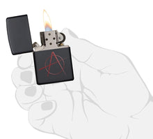Load image into Gallery viewer, Zippo Lighter - Personalized Customize Message Engrave on Backside for Anarchy Design (Black Matte) 20842