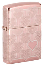 Load image into Gallery viewer, Zippo Lighter - Personalized Message Engraved Backside on Heart Design Windproof Lighter Heart 360 Rose 49811