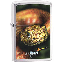 Load image into Gallery viewer, Zippo Lighter - Personalized Message Engraved on Backside for Mazzi Snake Brush Chrome Lighter