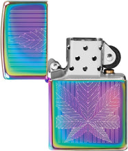 Load image into Gallery viewer, Zippo Cannabis Design Engraved Leaf Multi Color Pocket Lighter