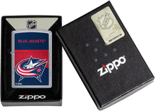 Load image into Gallery viewer, Zippo 2021 NHL Columbus Blue Jackets Street Chrome Pocket Lighter