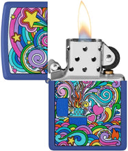 Load image into Gallery viewer, Zippo Abstract Design Royal Blue Matte Pocket Lighter