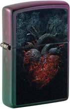 Load image into Gallery viewer, Zippo Lighter - Customized Message Dark Heart Iridescent Pocket Lighter 46583