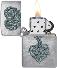Load image into Gallery viewer, Zippo Lighter - Customize Message on Rooted in Love Brushed Chrome Pocket 46232