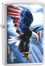 Load image into Gallery viewer, Zippo Lighter - Americana Eagle USA Flag Patriotic Windproof Lighter (Bird of Prey #Z502)