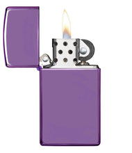 Load image into Gallery viewer, Zippo Lighter - Personalized Customize Message Engrave on Slim Size Windproof Lighter (Purple Abyss #28124)
