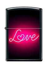 Load image into Gallery viewer, Zippo Lighter- Personalized Engrave for Love Neon Glow Design Black Matte Z5257