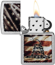 Load image into Gallery viewer, Zippo - Customized Message on Don't Tread on Me® Street Chrome Pocket 46417