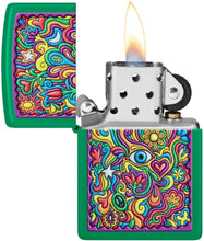 Load image into Gallery viewer, Zippo Lighter - Customized Message Trippy Psychedelic - Grass Green Matte 48957