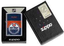 Load image into Gallery viewer, Zippo Lighter - Personalized Customize Message Engrave on Backside for Edmonton Oilers NHL Team 48039
