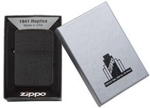 Load image into Gallery viewer, Zippo Lighter - Personalized Message Engraved Black Crackle 1941 Replica 1941 Black Crackle 28582