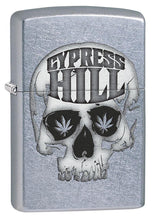 Load image into Gallery viewer, Zippo Lighter - Personalized Customize Message Engrave on Backside for Cypress Hill Skull and Leaves - Street Chrome #80295