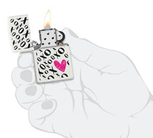 Load image into Gallery viewer, Zippo Lighter - Custom Engraved with Your Message - Hugs and Kisses Design - White Matte 46471