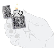 Load image into Gallery viewer, Zippo Lighter - Personalized Customize Message Engrave on Backside for Skull and Angel Emblem Design #49442
