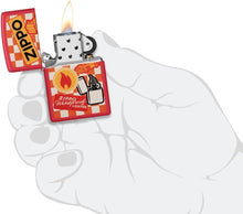 Load image into Gallery viewer, Zippo Lighter - Custom Message Engrave Retro Zippo Design - Red Matte 48998
