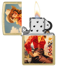Load image into Gallery viewer, Zippo Lighter - Custom Engraved with Your Message for Rancher Design Regular Street Brass Pocket Lighter 46248