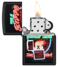 Load image into Gallery viewer, Zippo Lighter - Personalized Customize Message Engrave on Backside for Zippo Brand Design Logo Lighter (Zippo's Famous Neon Sign 48455)