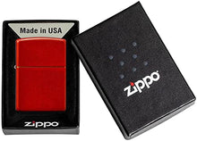 Load image into Gallery viewer, Zippo Lighter - Personalized Message Engraved on Backside Colored Windproof Lighter Metallic Red 49475