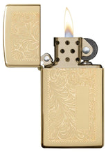 Load image into Gallery viewer, Zippo - Customize Message Engrave on Slim Size Windproof (Polish Brass #1652B)