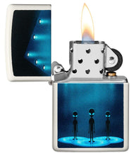 Load image into Gallery viewer, Zippo Lighter- Personalized Engrave Glow in The Dark Aliens and Spaceship 49487
