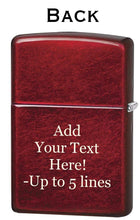 Load image into Gallery viewer, Zippo Lighter - Customized Message on Stamped Heart Candy Apple Pocket 46588