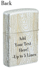 Load image into Gallery viewer, Zippo - Customized Message on Tree of Life Woodgrain Glacier Pocket 46697