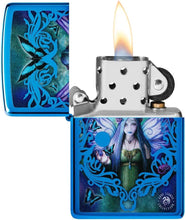 Load image into Gallery viewer, Zippo Lighter - Customized Message on Mystic Aura Fairy - High Polish Blue 48985