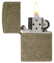 Load image into Gallery viewer, Zippo Lighter - Personalized Custom Message Engrave on Brass Windproof Lighter Antique Brass 201FB